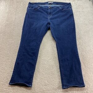 Levis Classic Straight Jeans Womens 22W Blue Dark Wash Stretch Mid Rise